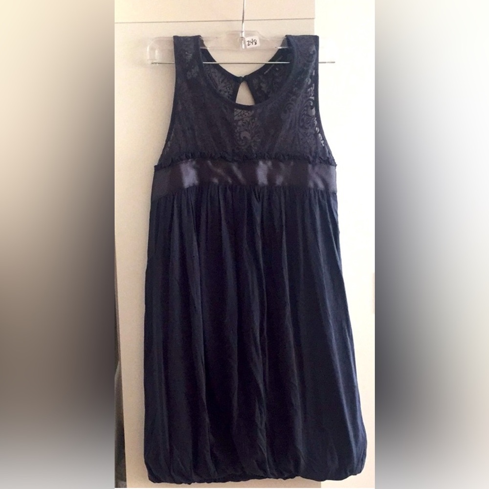 French Connection navy sleeveless dress with balloon skirt